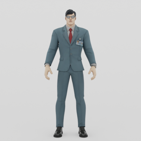 Clark Kent - Fortnite Model 3D .c4d .max .obj .3ds .fbx .stl .blend 