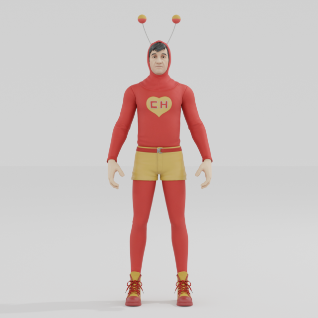 El Chapulin Colorado - Fortnite 3D Model .c4d .max .obj .3ds .fbx .stl .blend 