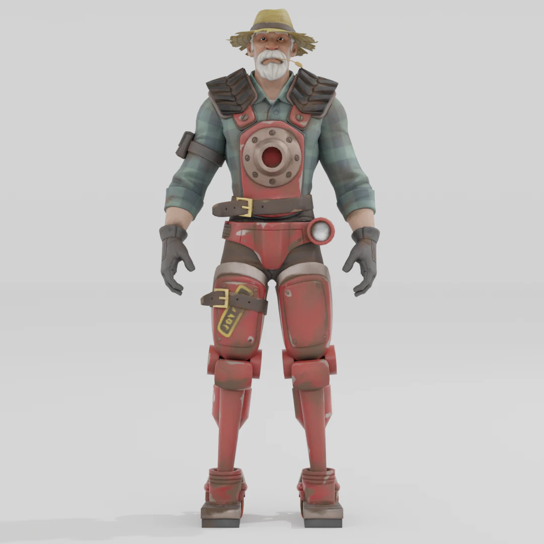 Farmer Steel - Fortnite 3D Model .c4d .max .obj .3ds .fbx .stl .blend 