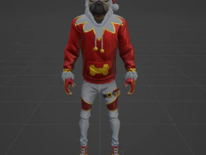 Festive Doggo - Fortnite 3D Model