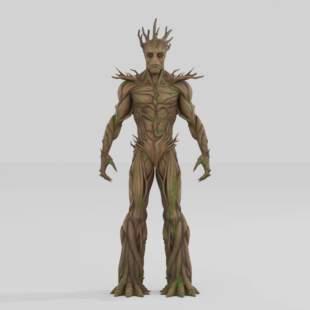 Groot - Fortnite 3D Model .c4d .max .obj .3ds .fbx .stl .blend 