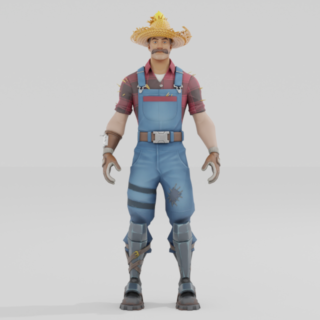 Hayseed - Fortnite 3D Model .c4d .max .obj .3ds .fbx .stl .blend 