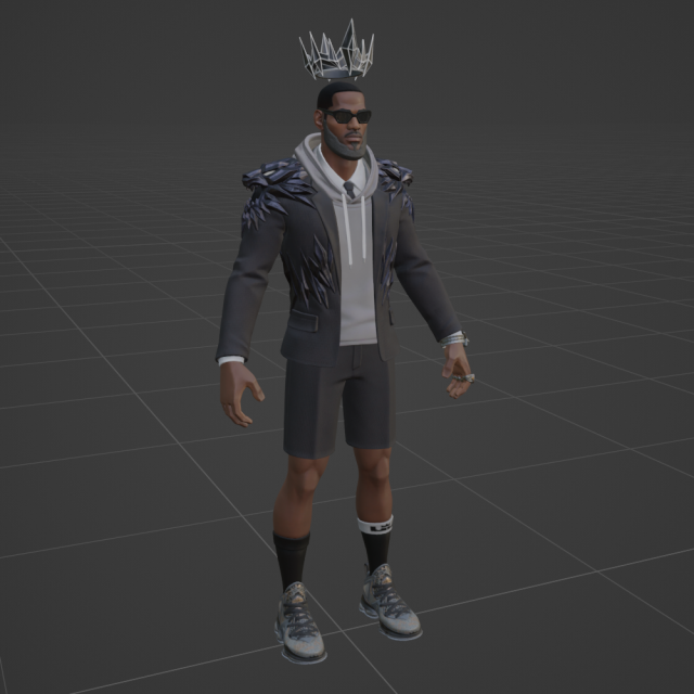 Lebron James Fortnite 3D Modell in Mann 3DExport