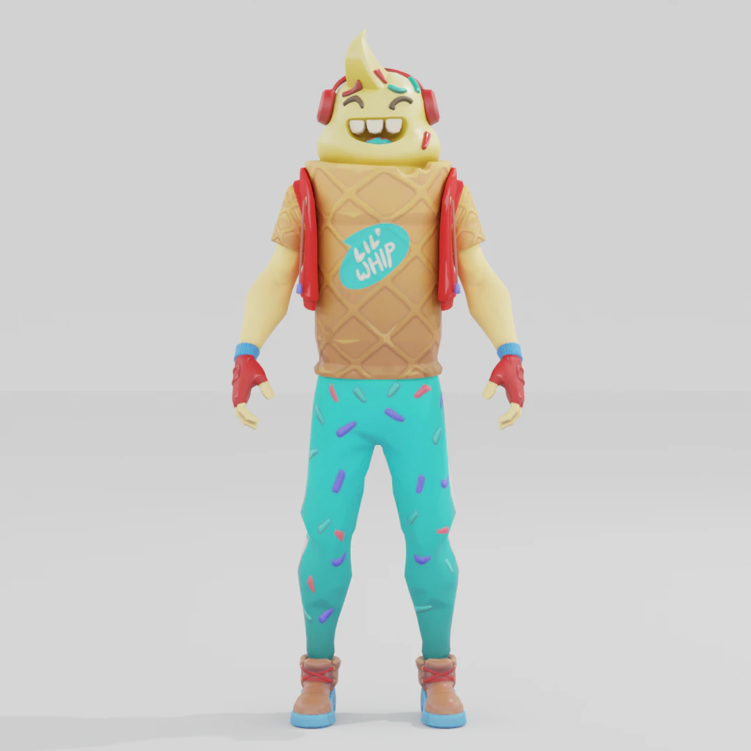 Lil Whip - Fortnite 3D Model .c4d .max .obj .3ds .fbx .stl .blend