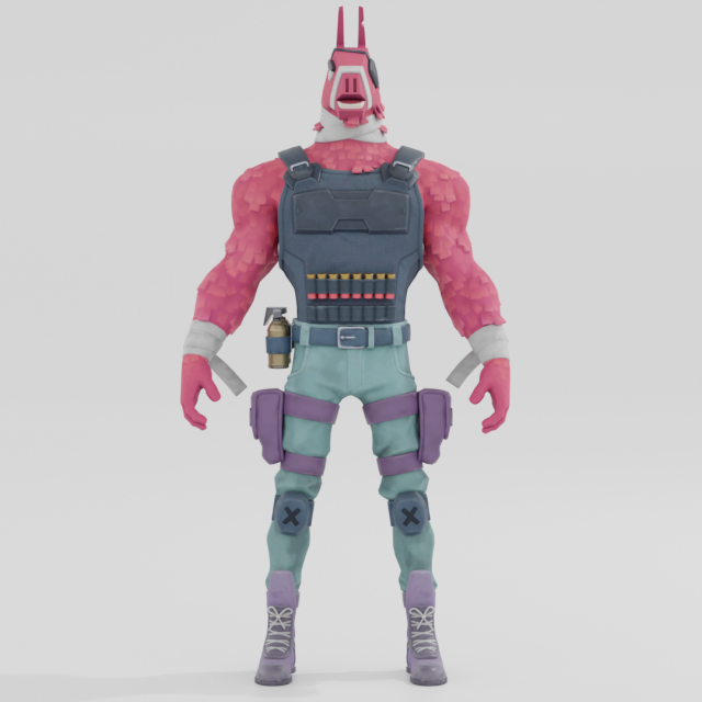 LT John Llama - Fortnite Modelo 3D .c4d .max .obj .3ds .fbx .stl .blend 