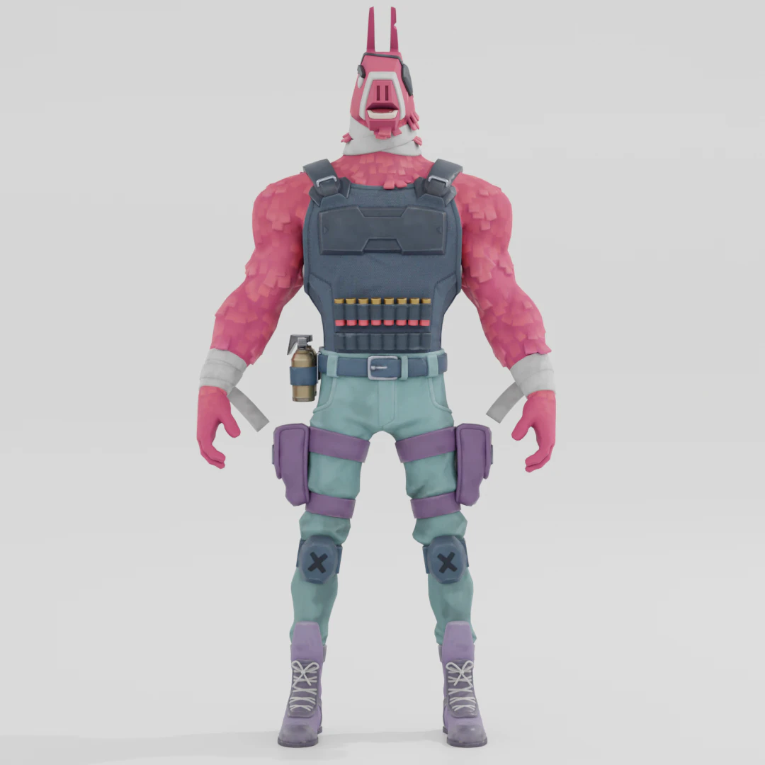 LT John Llama - Fortnite 3D Model .c4d .max .obj .3ds .fbx .stl .blend 