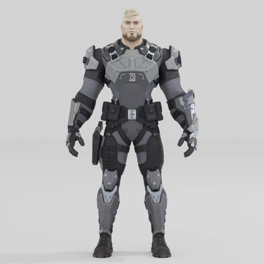 Gunnar - Fortnite 3D Model .c4d .max .obj .3ds .fbx .stl .blend 