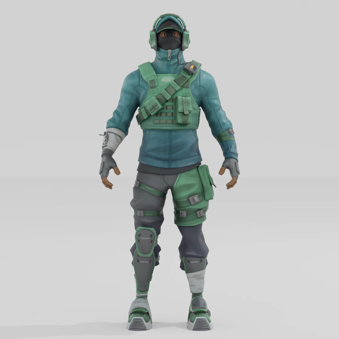 Reflex - Fortnite 3D Model .c4d .max .obj .3ds .fbx .stl .blend 