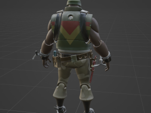 Sgt Tank Gatling - Fortnite Modelo 3D