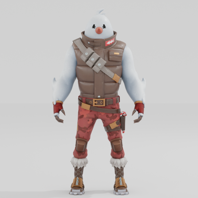 Snowmando - Fortnite Model 3D .c4d .max .obj .3ds .fbx .stl .blend 