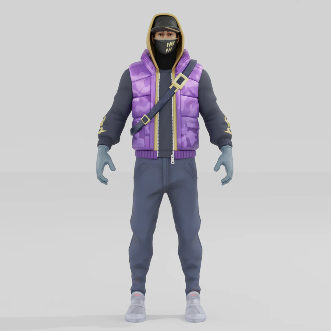 Street striker - Fortnite 3D Model .c4d .max .obj .3ds .fbx .stl .blend 
