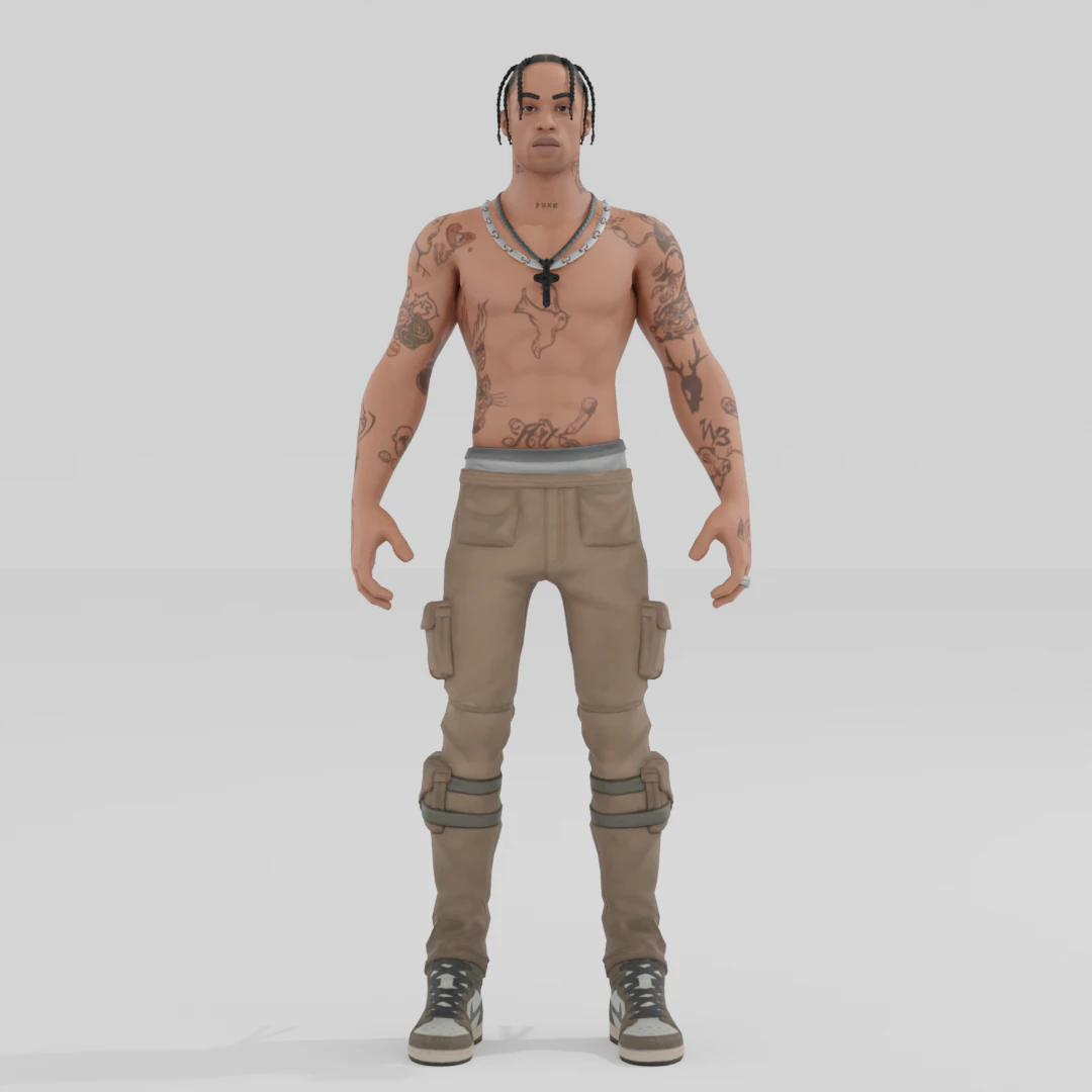Travis Scott - Fortnite 3D Model .c4d .max .obj .3ds .fbx .stl .blend 