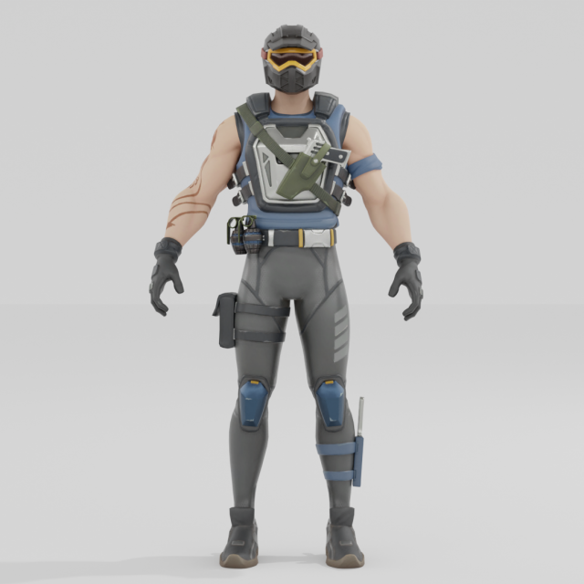 Wake Rider - Fortnite 3D Модель .c4d .max .obj .3ds .fbx .stl .blend 