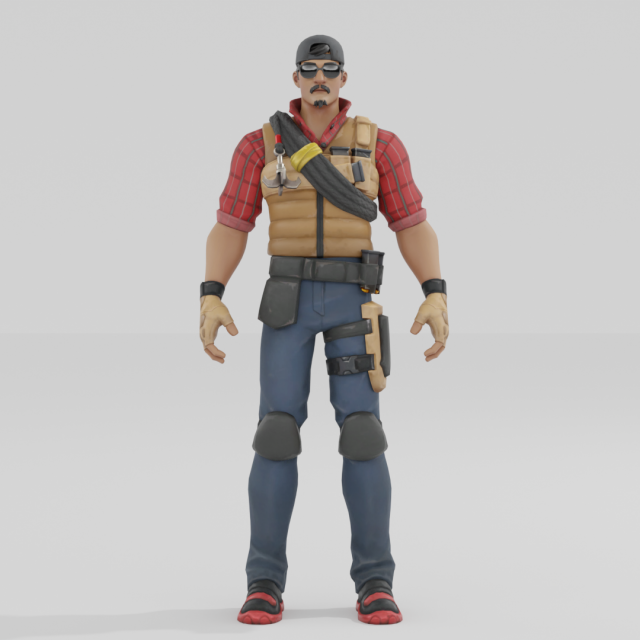Wrangler - Fortnite Model 3D .c4d .max .obj .3ds .fbx .stl .blend 