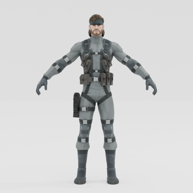 Solid Snake - Fortnite 3D Model .c4d .max .obj .3ds .fbx .stl .blend 