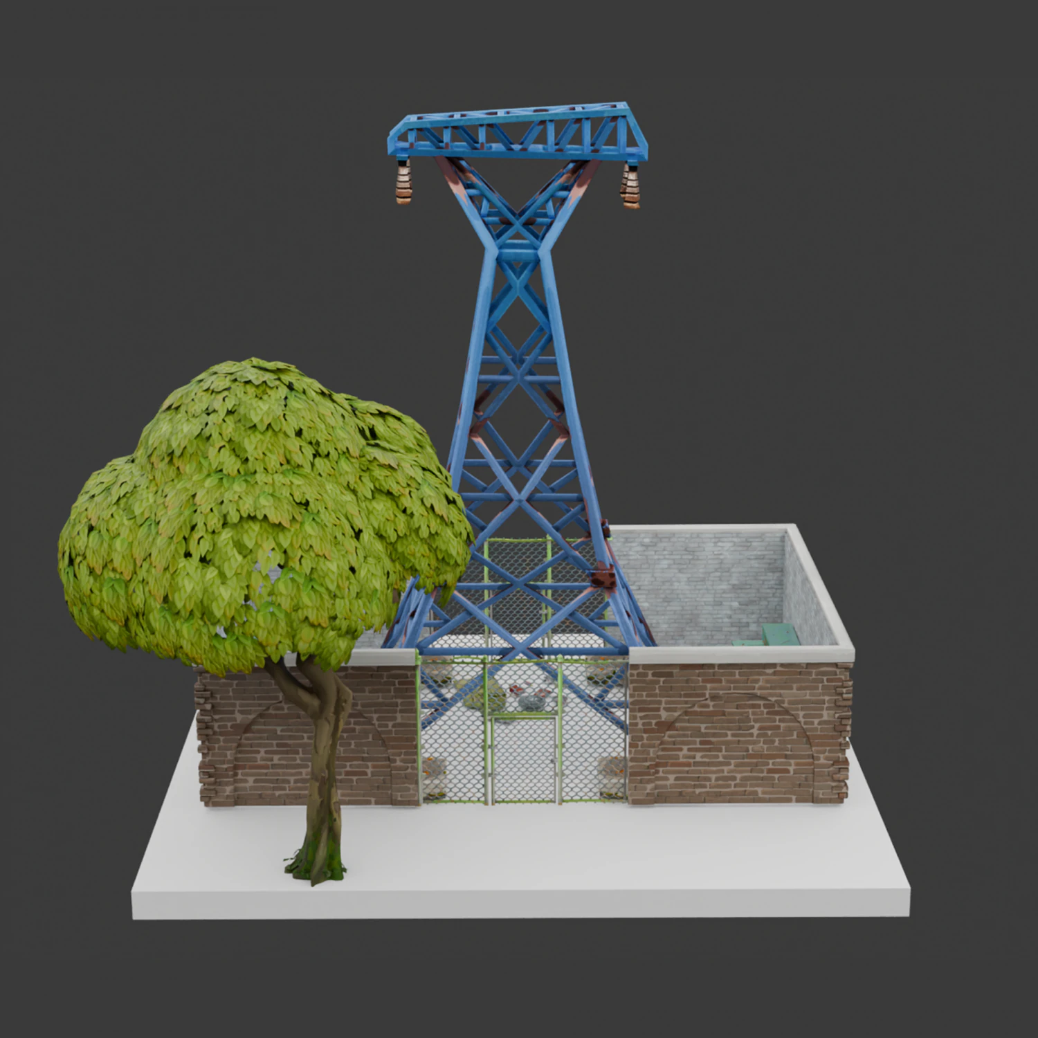 Substation Building - Fortnite 3D Model .c4d .max .obj .3ds .fbx .stl .blend