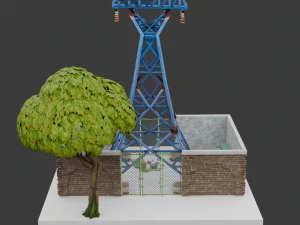 変電所の建物 - フォートナイト 3Dモデル