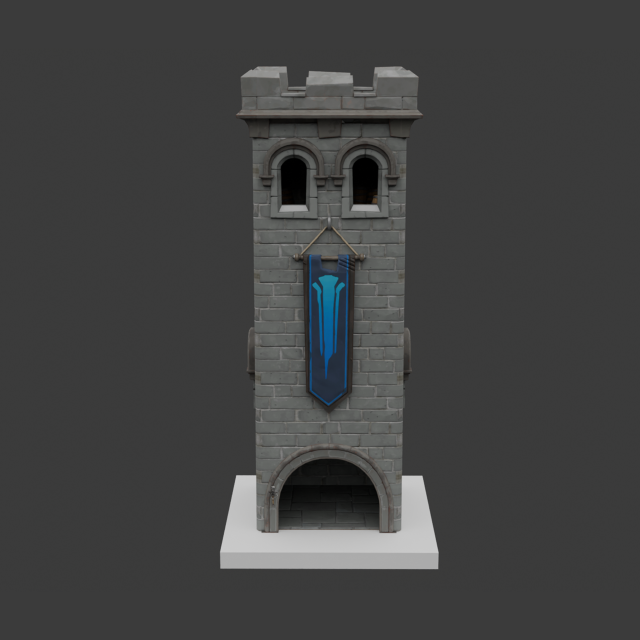 Castle Scout Tower - Fortnite Modelo 3D .c4d .max .obj .3ds .fbx .stl .blend 