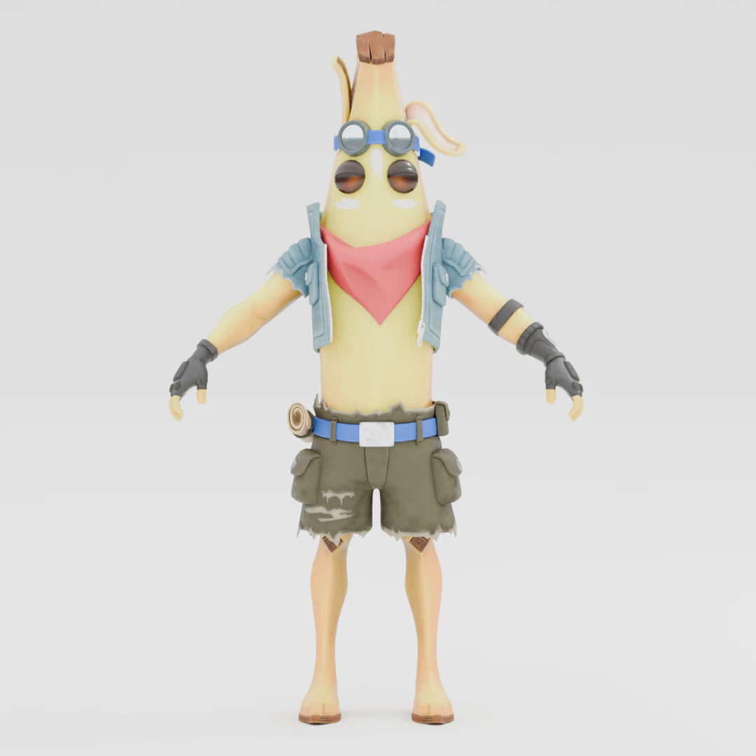 Adventure Peely - Fortnite 3D Model .c4d .max .obj .3ds .fbx .stl .blend 