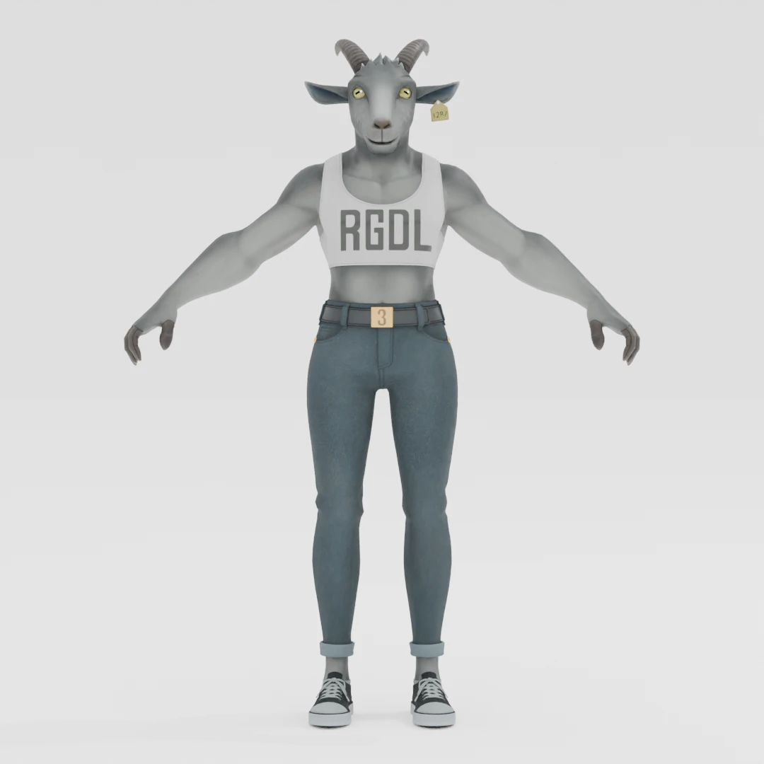 A Goat - Fortnite 3D Model .c4d .max .obj .3ds .fbx .stl .blend 
