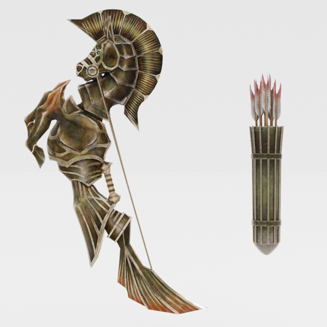 Icesteel Bow - Monster Hunter World Model 3D .c4d .max .obj .3ds .fbx .stl .blend 