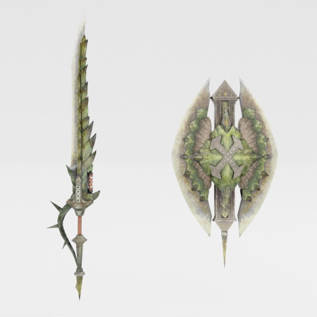 Dear Lutemia Charge Blade - Monster Hunter World 3Dモデル .c4d .max .obj .3ds .fbx .stl .blend 