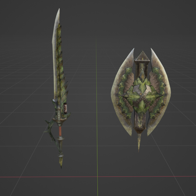 Dear Lutemia Charge Blade Monster Hunter World 3D Model in Kavga 3DExport