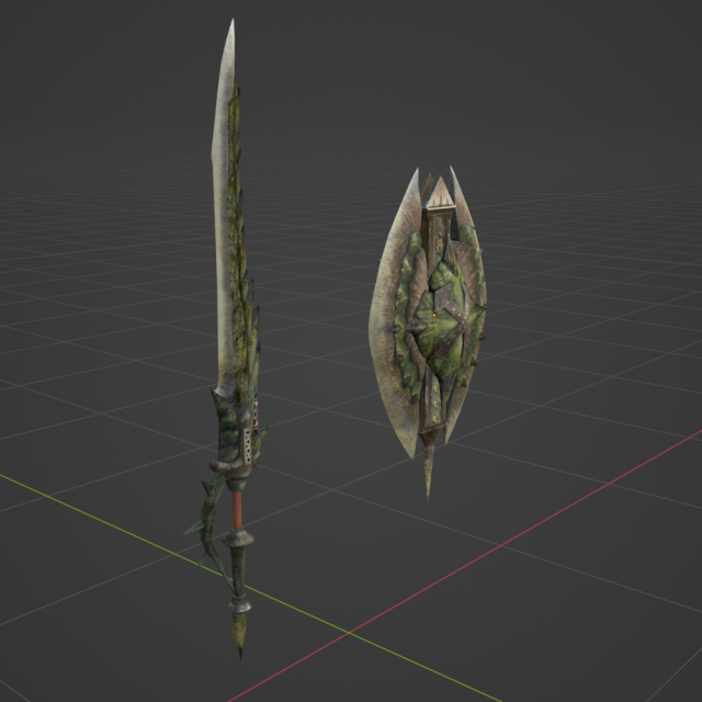 Dear Lutemia Charge Blade Monster Hunter World 3D Model in Kavga 3DExport