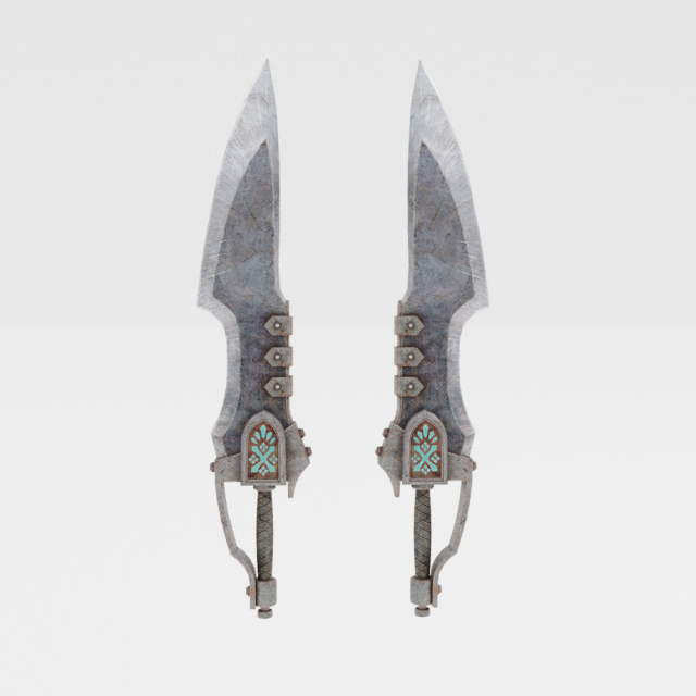 Matched Slicers Dual Blades - Monster Hunter World Model 3D .c4d .max .obj .3ds .fbx .stl .blend 