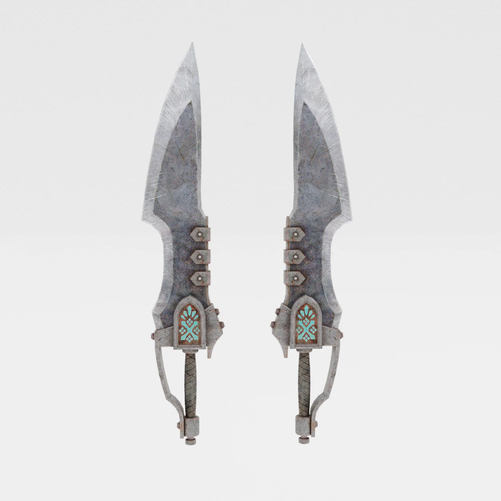 Matched Slicers Dual Blades - Monster Hunter World 3D Model .c4d .max .obj .3ds .fbx .stl .blend 