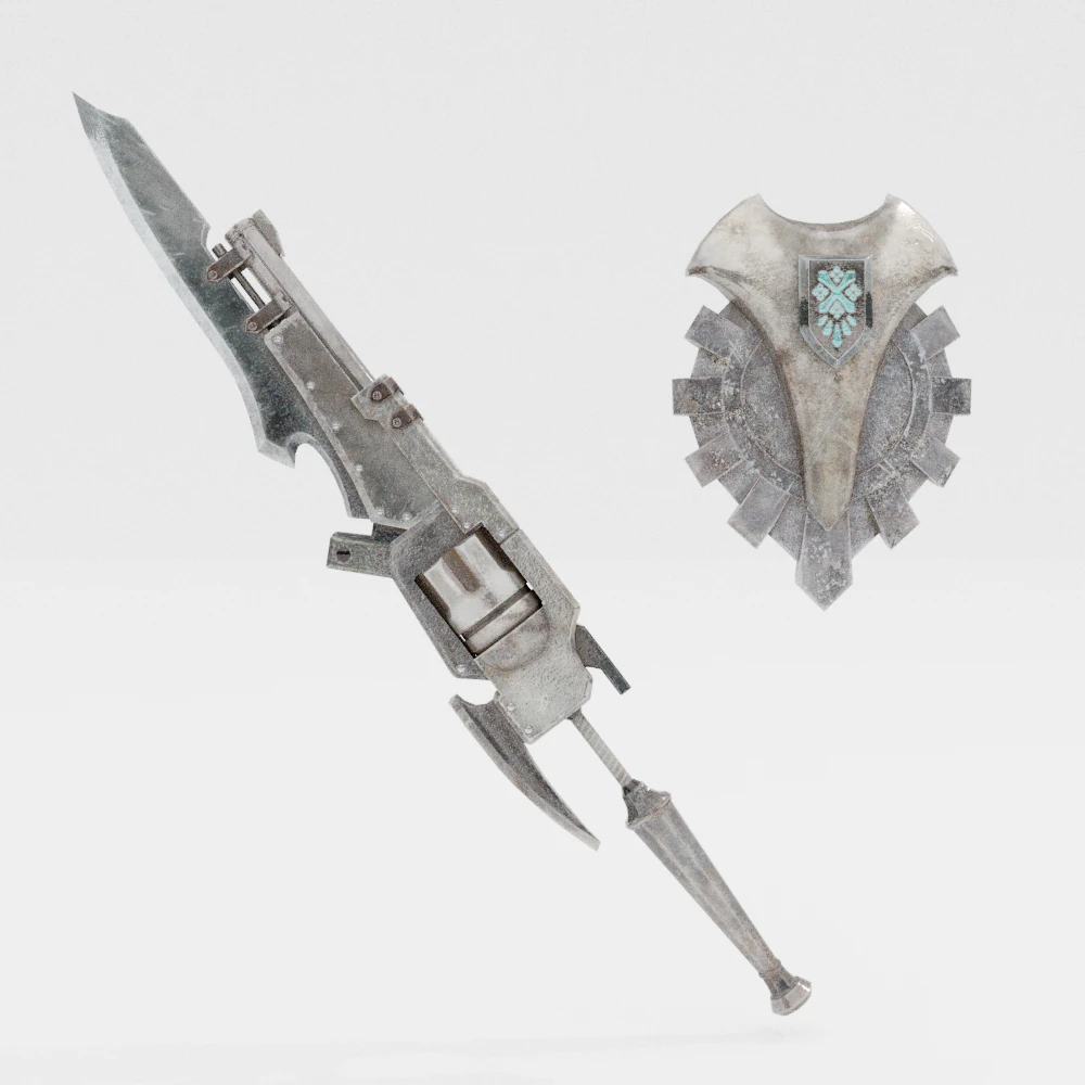 Iron Gunlance - Monster Hunter World 3D Model .c4d .max .obj .3ds .fbx .stl .blend 