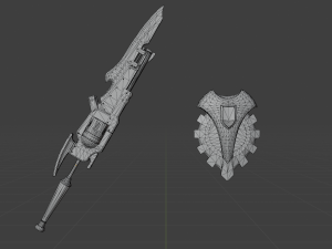 Iron Gunlance - Monster Hunter World Modelo 3D