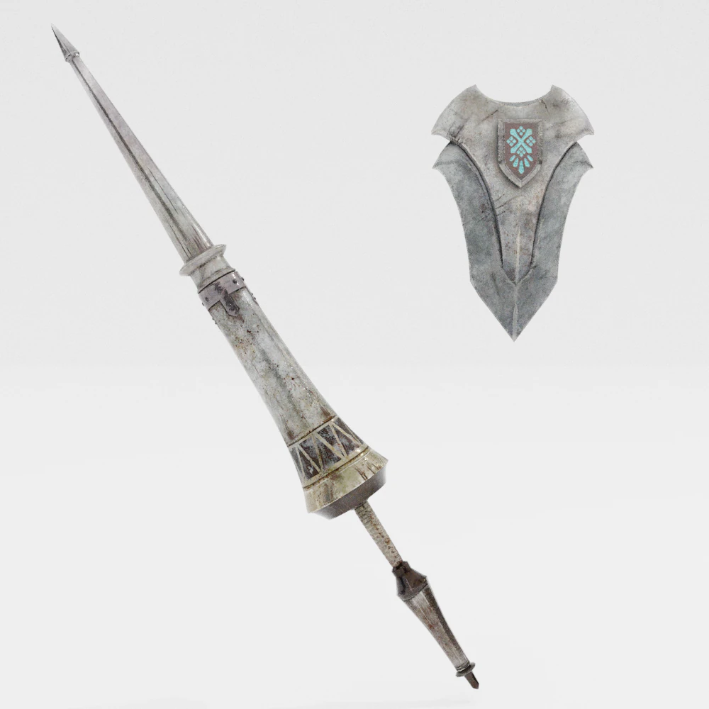 Iron Lance - Monster Hunter World 3D Model .c4d .max .obj .3ds .fbx .stl .blend 