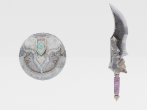 Hunters Knife Sword and Shield - Monster Hunter World 3D Model