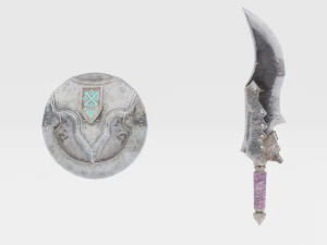 Espada e escudo de faca de caçador - Monster Hunter World Modelo 3D