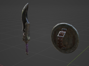 Hunters Knife Sword and Shield - Monster Hunter World 3D Модель