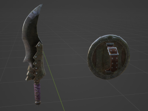 Hunters Knife Sword and Shield - Monster Hunter World 3D Модель