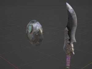 Hunters Knife Sword and Shield - Monster Hunter World 3D Модель