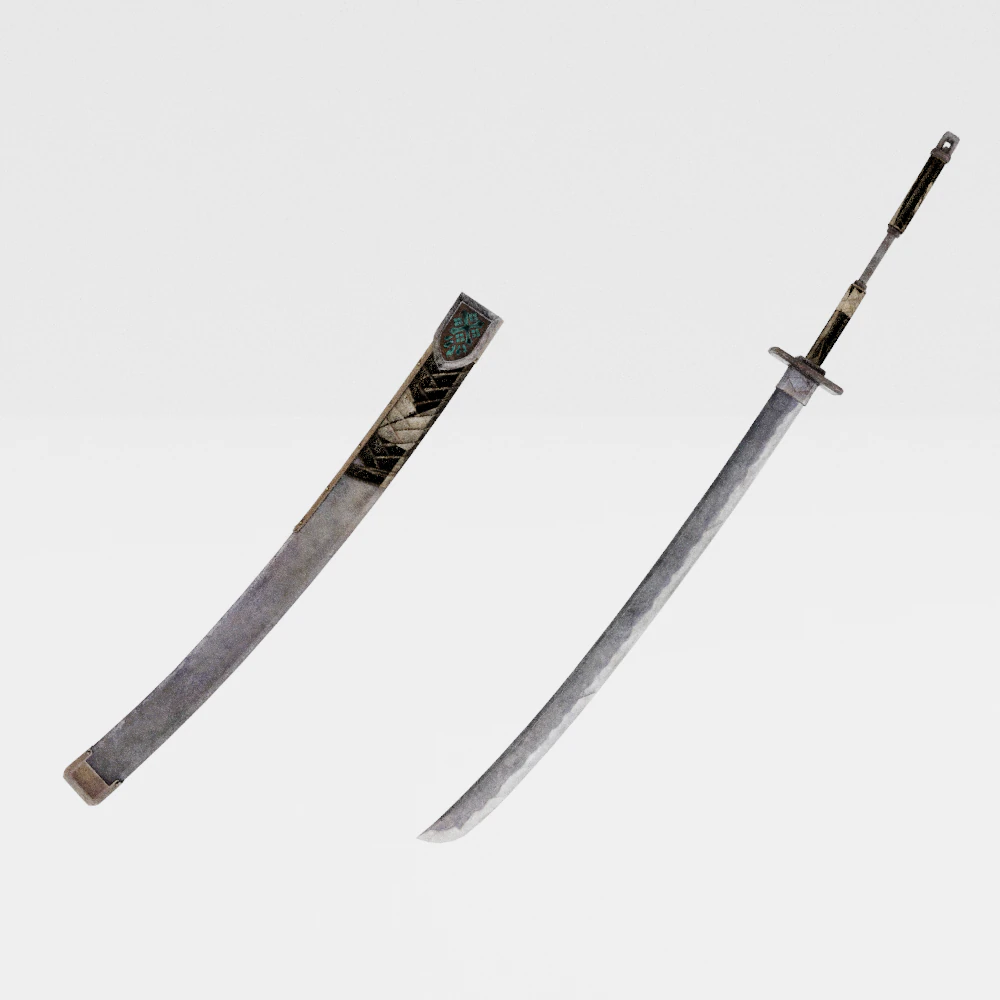 Iron Katana - Monster Hunter World 3D Model .c4d .max .obj .3ds .fbx .stl .blend 