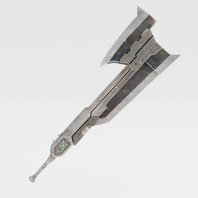 Proto Iron Axe - Monster Hunter World 3D Model .c4d .max .obj .3ds .fbx .stl .blend 