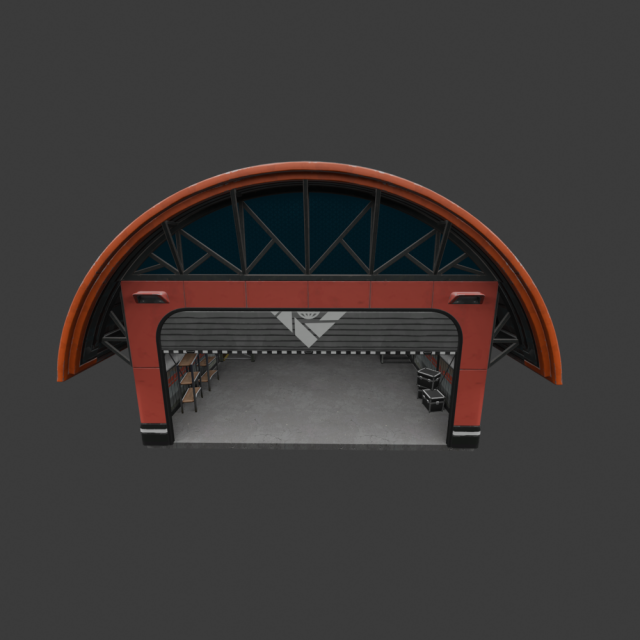 Hangar - Fortnite Model 3D .c4d .max .obj .3ds .fbx .stl .blend 