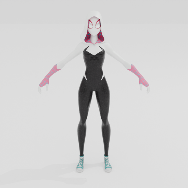Spider Gwen - Fortnite 3D Model .c4d .max .obj .3ds .fbx .stl .blend 