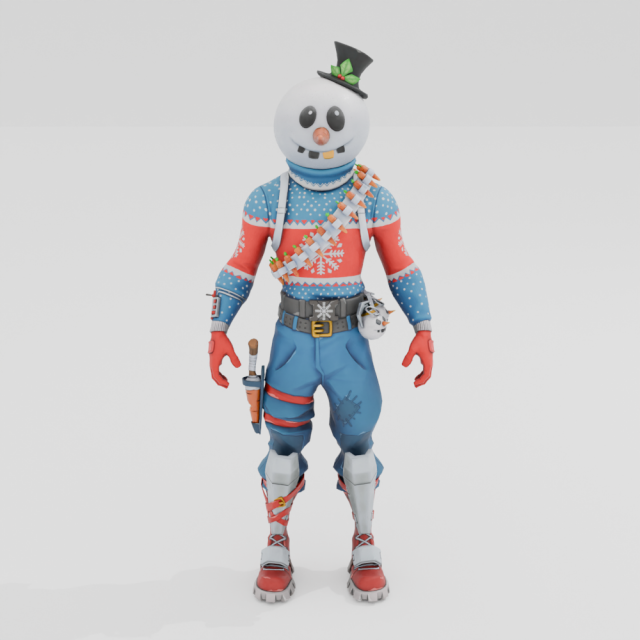 Slushy Soldier - Fortnite Model 3D .c4d .max .obj .3ds .fbx .stl .blend 