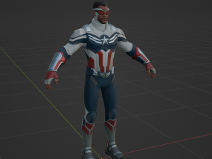 Captain America Sam Wilson - Fortnite 3D Model