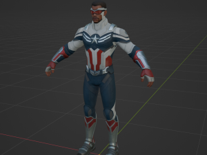 Captain America Sam Wilson - Fortnite 3D Model