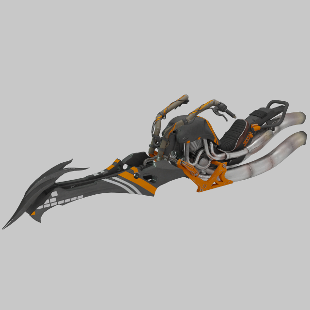 Gray Hornet Sparrow - Destiny 2 3D Model .c4d .max .obj .3ds .fbx .stl .blend 