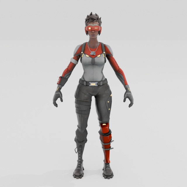 Cipher - Fortnite 3D Model .c4d .max .obj .3ds .fbx .stl .blend 
