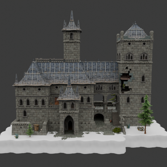 Haunted Overlook Castle - Fortnite 3D Модель .c4d .max .obj .3ds .fbx .stl .blend 