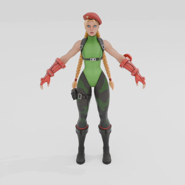Cammy - Fortnite 3Dモデル .c4d .max .obj .3ds .fbx .stl .blend 