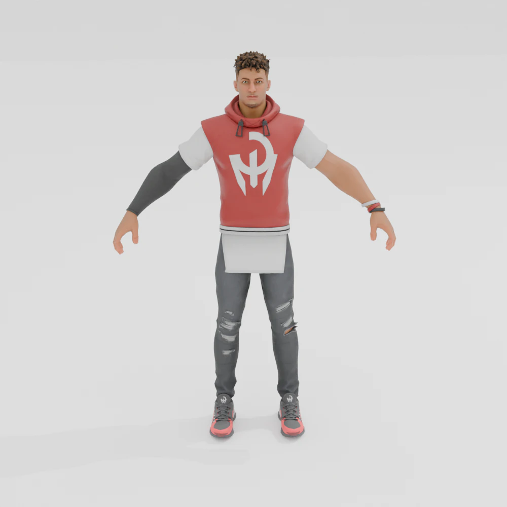 Patrick Mahomes - Fortnite 3D Model .c4d .max .obj .3ds .fbx .stl .blend 